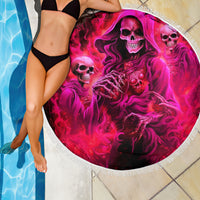 Flame Skull Beach Blanket I Have 3 Sides Quite Sweet Funny Crazy And The Side You Never See - Wonder Print Shop
