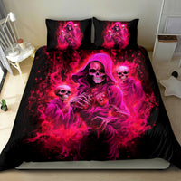 Flame Skull Bedding Set I Have 3 Sides Quite Sweet Funny Crazy And The Side You Never See - Wonder Print Shop