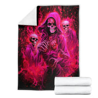 Flame Skull Blanket I Have 3 Sides Quite Sweet Funny Crazy And The Side You Never See