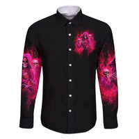 Flame Skull Family Matching Long Sleeve Bodycon Dress and Hawaiian Shirt I Have 3 Sides Quite Sweet Funny Crazy And The Side You Never See - Wonder Print Shop