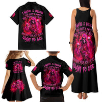 Flame Skull Family Matching Tank Maxi Dress and Hawaiian Shirt I Have 3 Sides Quite Sweet Funny Crazy And The Side You Never See - Wonder Print Shop