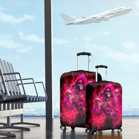 Flame Skull Luggage Cover I Have 3 Sides Quite Sweet Funny Crazy And The Side You Never See - Wonder Print Shop