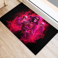 Flame Skull Rubber Doormat I Have 3 Sides Quite Sweet Funny Crazy And The Side You Never See - Wonder Print Shop