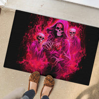 Flame Skull Rubber Doormat I Have 3 Sides Quite Sweet Funny Crazy And The Side You Never See - Wonder Print Shop