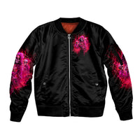 Flame Skull Sleeve Zip Bomber Jacket I Have 3 Sides Quite Sweet Funny Crazy And The Side You Never See - Wonder Print Shop