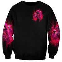Flame Skull Sweatshirt I Have 3 Sides Quite Sweet Funny Crazy And The Side You Never See - Wonder Print Shop