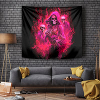 Flame Skull Tapestry I Have 3 Sides Quite Sweet Funny Crazy And The Side You Never See - Wonder Print Shop