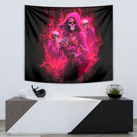 Flame Skull Tapestry I Have 3 Sides Quite Sweet Funny Crazy And The Side You Never See - Wonder Print Shop