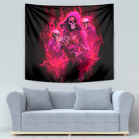 Flame Skull Tapestry I Have 3 Sides Quite Sweet Funny Crazy And The Side You Never See - Wonder Print Shop