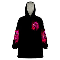 Flame Skull Wearable Blanket Hoodie I Have 3 Sides Quite Sweet Funny Crazy And The Side You Never See - Wonder Print Shop