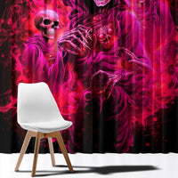Flame Skull Window Curtain I Have 3 Sides Quite Sweet Funny Crazy And The Side You Never See - Wonder Print Shop