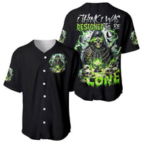 Reaper Skull Baseball Jersey I Think I Was Designed To Be Alone - Wonder Print Shop