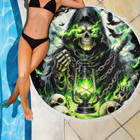 Reaper Skull Beach Blanket I Think I Was Designed To Be Alone - Wonder Print Shop