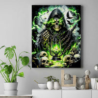 Reaper Skull Canvas Wall Art I Think I Was Designed To Be Alone - Wonder Print Shop