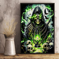 Reaper Skull Canvas Wall Art I Think I Was Designed To Be Alone - Wonder Print Shop