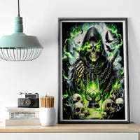 Reaper Skull Canvas Wall Art I Think I Was Designed To Be Alone - Wonder Print Shop