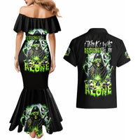Reaper Skull Couples Matching Mermaid Dress and Hawaiian Shirt I Think I Was Designed To Be Alone - Wonder Print Shop