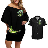 Reaper Skull Couples Matching Off Shoulder Short Dress and Hawaiian Shirt I Think I Was Designed To Be Alone - Wonder Print Shop