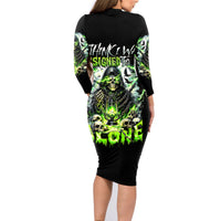 Reaper Skull Family Matching Long Sleeve Bodycon Dress and Hawaiian Shirt I Think I Was Designed To Be Alone - Wonder Print Shop
