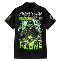 Reaper Skull Family Matching Short Sleeve Bodycon Dress and Hawaiian Shirt I Think I Was Designed To Be Alone - Wonder Print Shop