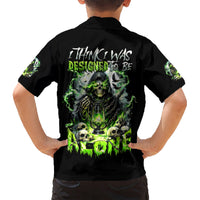 Reaper Skull Hawaiian Shirt I Think I Was Designed To Be Alone - Wonder Print Shop