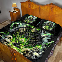 Reaper Skull Quilt Bed Set I Think I Was Designed To Be Alone - Wonder Print Shop