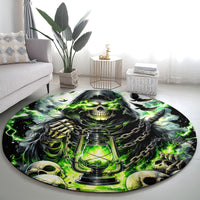 Reaper Skull Round Carpet I Think I Was Designed To Be Alone