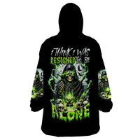 Reaper Skull Wearable Blanket Hoodie I Think I Was Designed To Be Alone - Wonder Print Shop