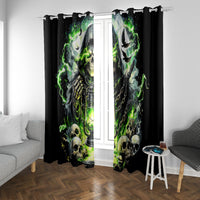 Reaper Skull Window Curtain I Think I Was Designed To Be Alone - Wonder Print Shop