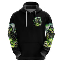 Reaper Skull Zip Hoodie I Think I Was Designed To Be Alone - Wonder Print Shop