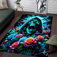 Rose Skull Area Rug She Whispered Back Iam The Storm - Wonder Print Shop