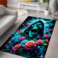 Rose Skull Area Rug She Whispered Back Iam The Storm - Wonder Print Shop