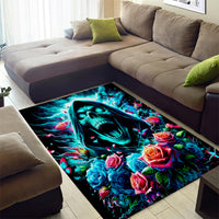 Rose Skull Area Rug She Whispered Back Iam The Storm - Wonder Print Shop