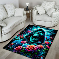 Rose Skull Area Rug She Whispered Back Iam The Storm - Wonder Print Shop