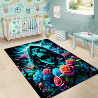 Rose Skull Area Rug She Whispered Back Iam The Storm - Wonder Print Shop