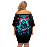 Rose Skull Family Matching Off Shoulder Short Dress and Hawaiian Shirt She Whispered Back Iam The Storm - Wonder Print Shop