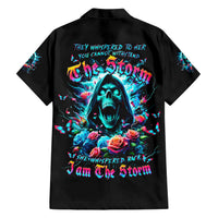 Rose Skull Hawaiian Shirt She Whispered Back Iam The Storm - Wonder Print Shop