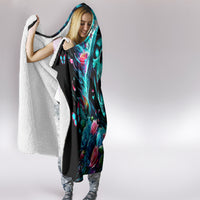 Rose Skull Hooded Blanket She Whispered Back Iam The Storm
