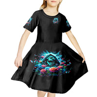 Rose Skull Kid Short Sleeve Dress She Whispered Back Iam The Storm - Wonder Print Shop