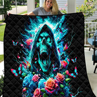 Rose Skull Quilt She Whispered Back Iam The Storm - Wonder Print Shop
