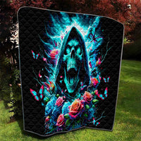 Rose Skull Quilt She Whispered Back Iam The Storm - Wonder Print Shop