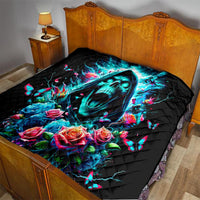 Rose Skull Quilt She Whispered Back Iam The Storm - Wonder Print Shop