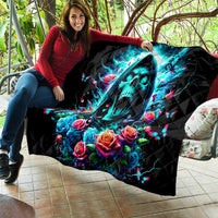 Rose Skull Quilt She Whispered Back Iam The Storm - Wonder Print Shop