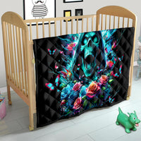 Rose Skull Quilt She Whispered Back Iam The Storm - Wonder Print Shop