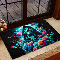 Rose Skull Rubber Doormat She Whispered Back Iam The Storm - Wonder Print Shop