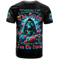 Rose Skull T Shirt She Whispered Back Iam The Storm - Wonder Print Shop