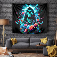 Rose Skull Tapestry She Whispered Back Iam The Storm - Wonder Print Shop