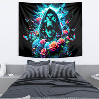 Rose Skull Tapestry She Whispered Back Iam The Storm - Wonder Print Shop