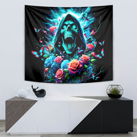 Rose Skull Tapestry She Whispered Back Iam The Storm - Wonder Print Shop