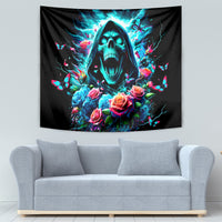 Rose Skull Tapestry She Whispered Back Iam The Storm - Wonder Print Shop